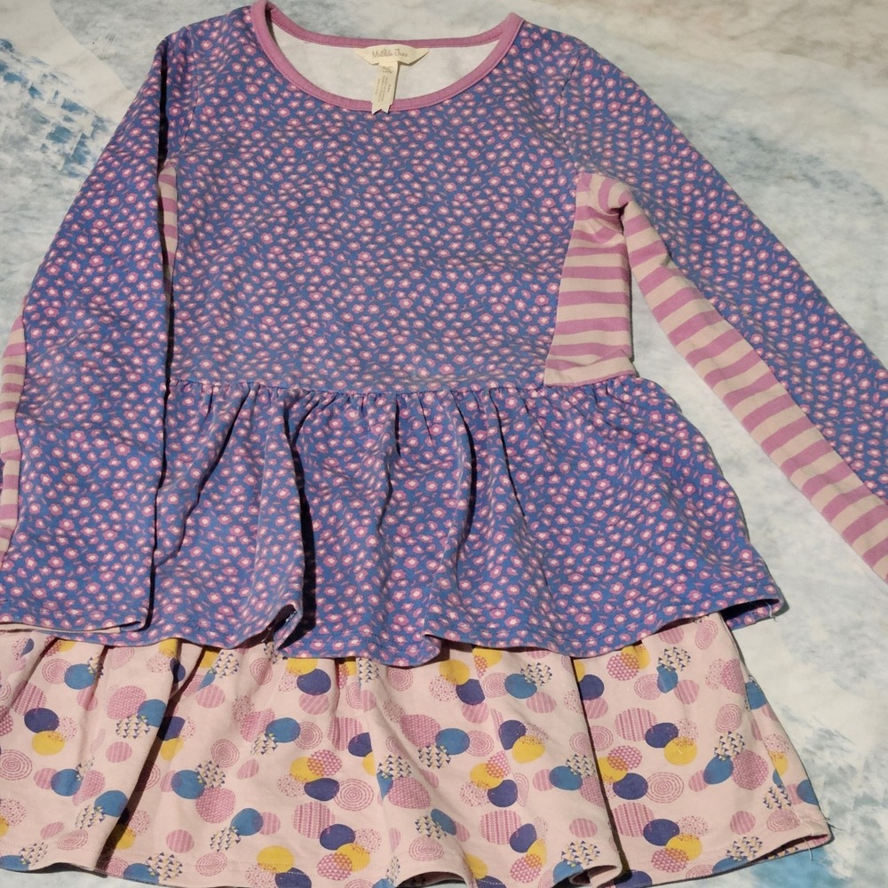 Matilda Jane Play All Day Girls Dress Size 10 Purple Pink Long Sleeve